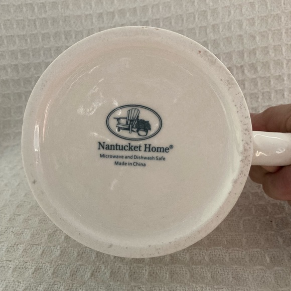 Nantucket Home Oversized Ribbed Cream & Orange “R” Mug - Picture 5 of 8